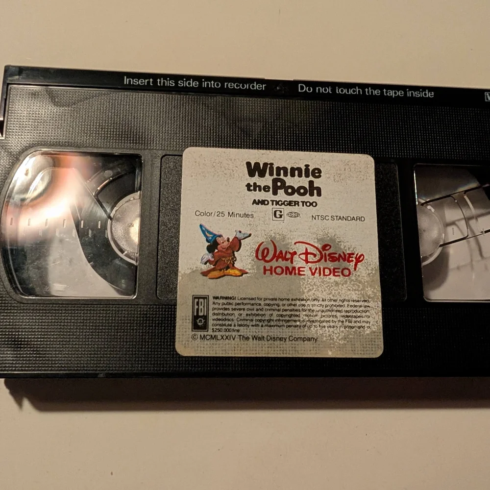 RARE Winnie the Pooh and Tigger Too VHS